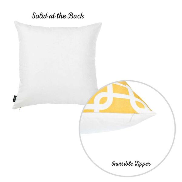 Yellow And White Lattice Decorative Throw Pillow Cover Yellow And White Lattice Decorative Throw Pillow Cover