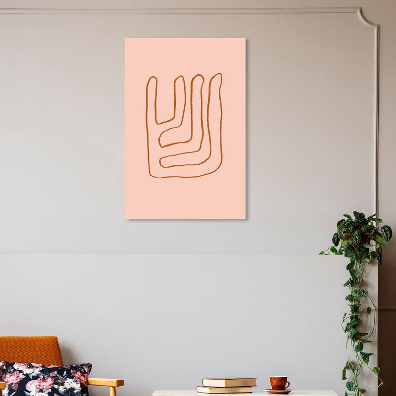 Wynwood Studio Canvas Abstract Roots Pink and Light Pink Modern & Contemporary Wall Art Canvas Print - 30 x 20
