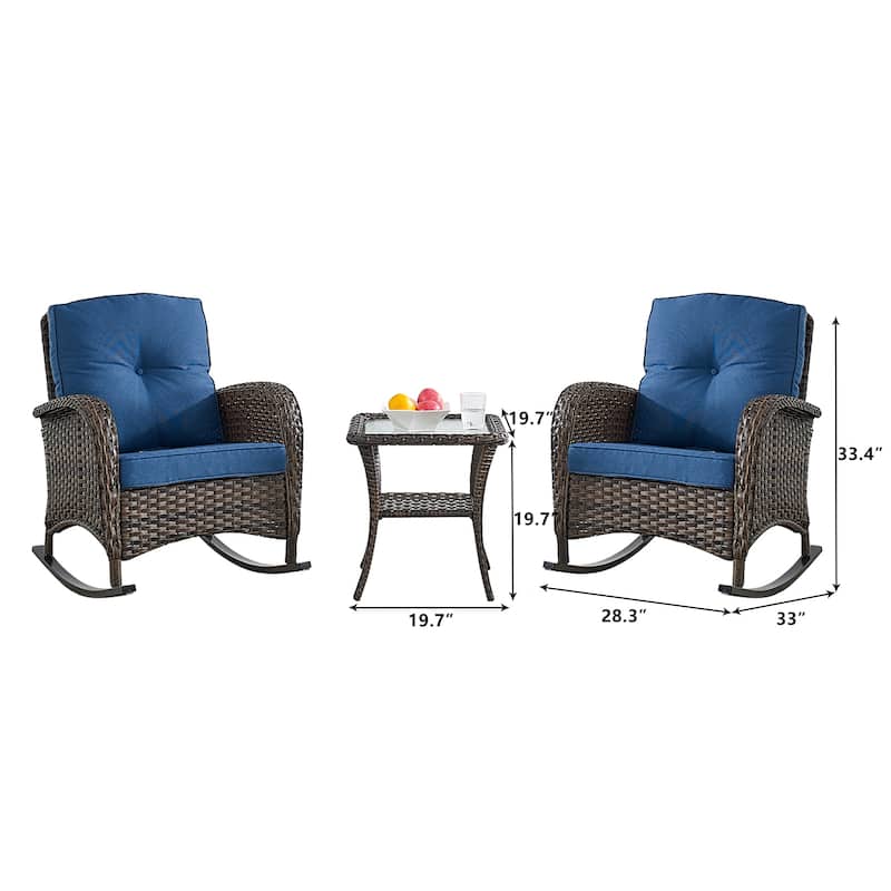 Gymojoy Outdoor Rocking Chairs Set of 2 Patio Furniture Sets