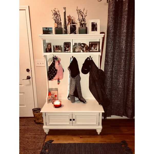 Home Styles Bermuda White Hardwood Hall Stand With Storage Home Styles Bermuda White Hardwood Hall Stand With Storage Bench On Free Shipping Today 7025626