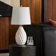 preview thumbnail 5 of 3, Livabliss Jalen Modern White Ceramic Table Lamp - 22"H x 11"W x 11"D