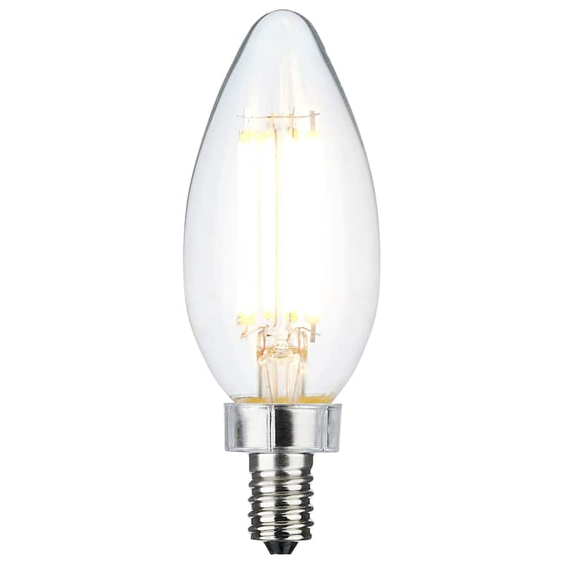 8W C11 LED Clear Finish Candelabra Base 4000K 90 CRI 800L
