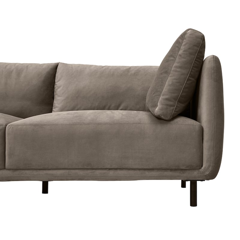 Serenity 79" Fabric or Velvet 3 Seater Cloud Sofa Couch with Black Metal Legs
