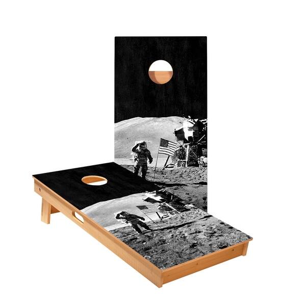 slide 2 of 5, Moon Landing Cornhole Boards NO Bags - Add Board Lights