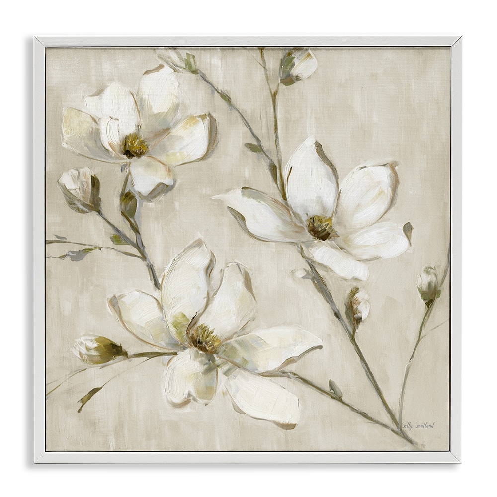 Stupell Neutral Dogwood Branches Framed Giclee Art Design By Sally Swatland