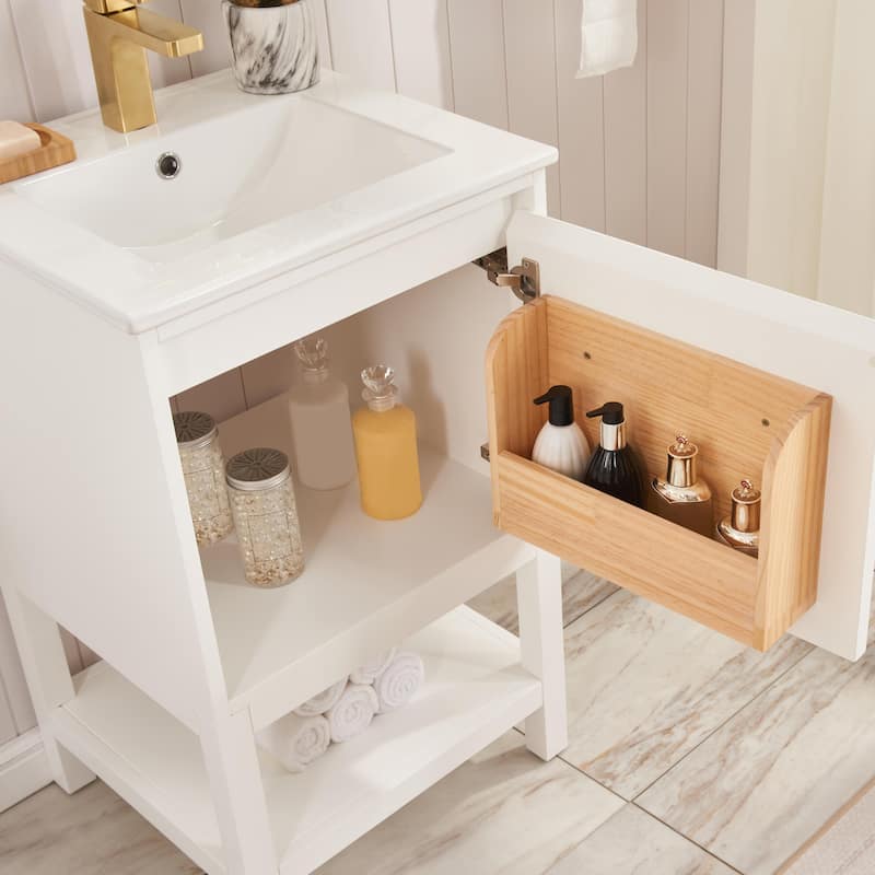 20-Inch Bathroom Vanity with Integrated Ceramic Sink