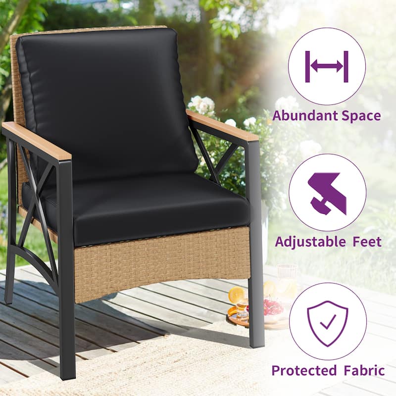 Moasis Wicker Bistro Set Outdoor Furniture - 4 PCS