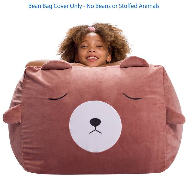 Chair Covers Brown Bean Bag Chairs Stuffed Animal Storage Bean Bag