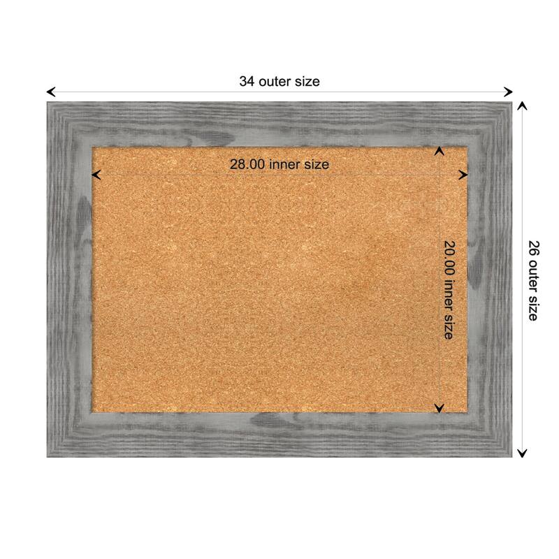 Bridge Wood Framed Natural Corkboard Bulletin Board
