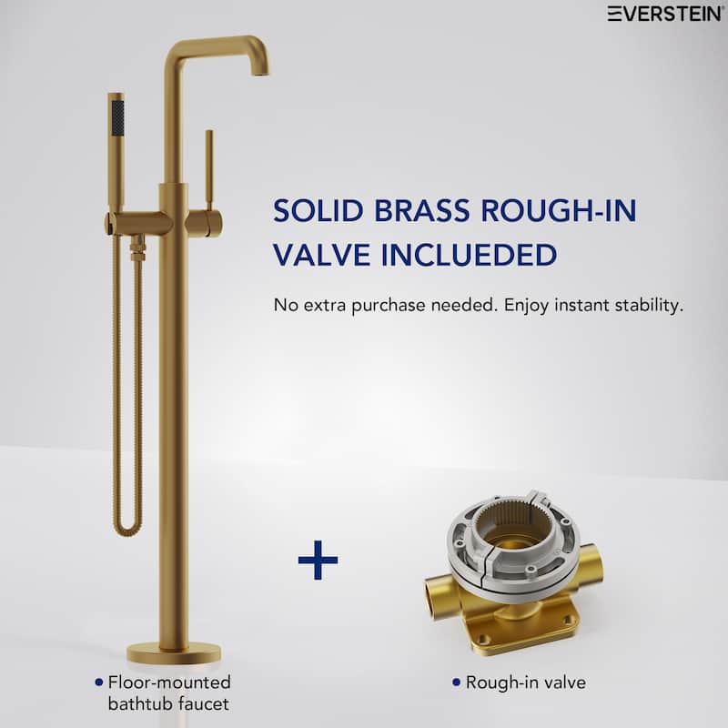 Freestanding Tub Faucet with Hand Shower,Modern Floor-Mount Bathtub Faucet