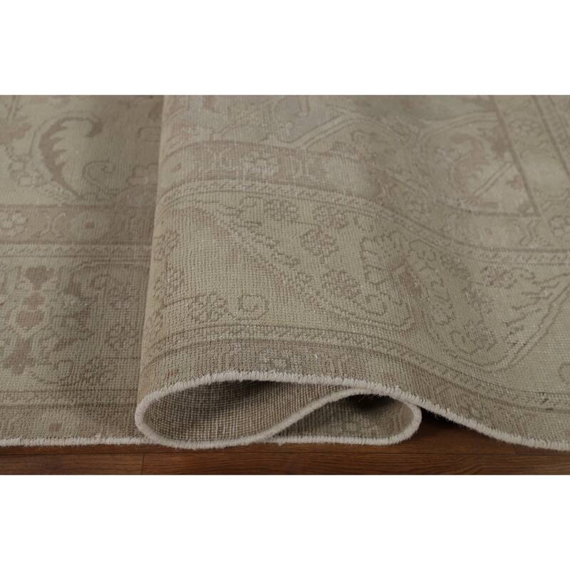 Distressed Tabriz Vintage Persian Rug Handmade Wool Carpet - 9'4" x 12'8"