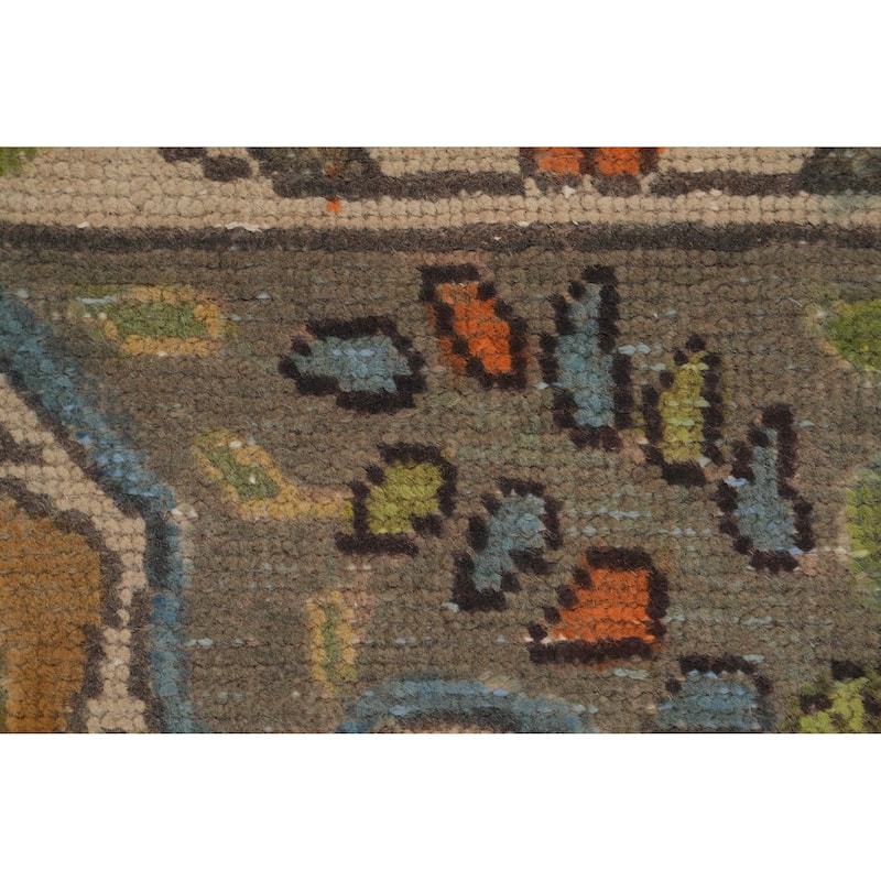 Hand Knotted Oriental 100% Wool Carpet Traditional Floral Greys & Charcoal Tabriz Area Rug - 12' 4'' X 10' 1''