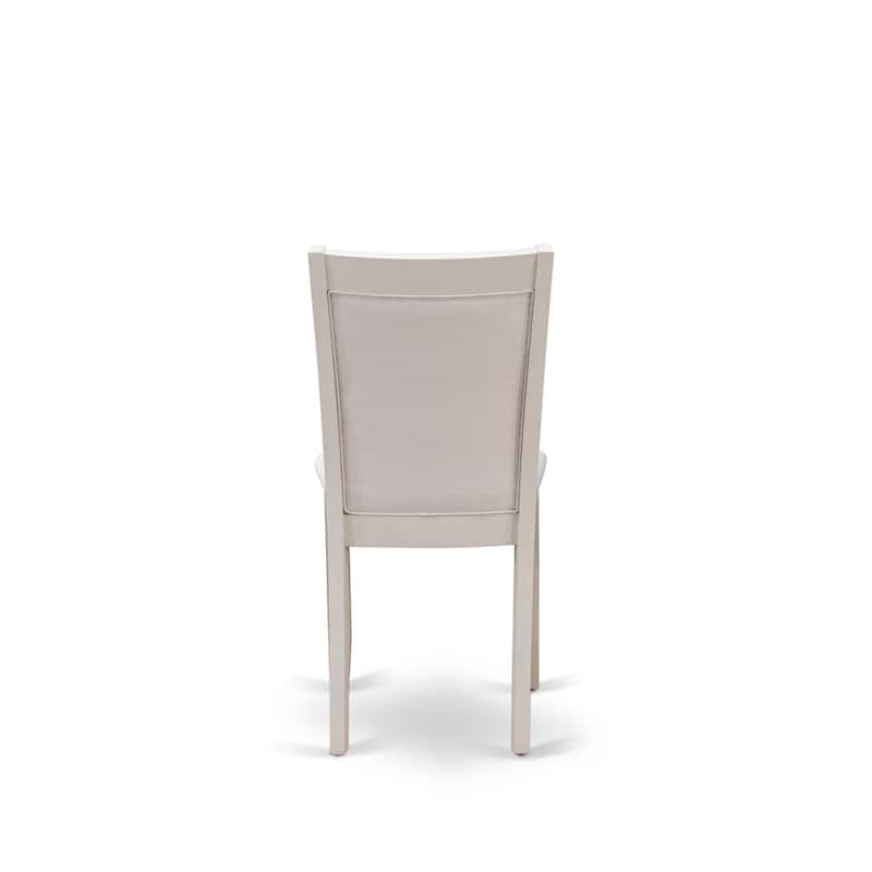 East West Furniture Monza Parson Dining Chairs - Linen Fabric Upholstered Chairs, Set of 2, (Finish Options)