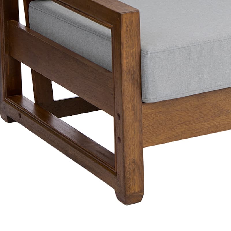 Patio Teak Wood Outdoor Loveseat with Cushion