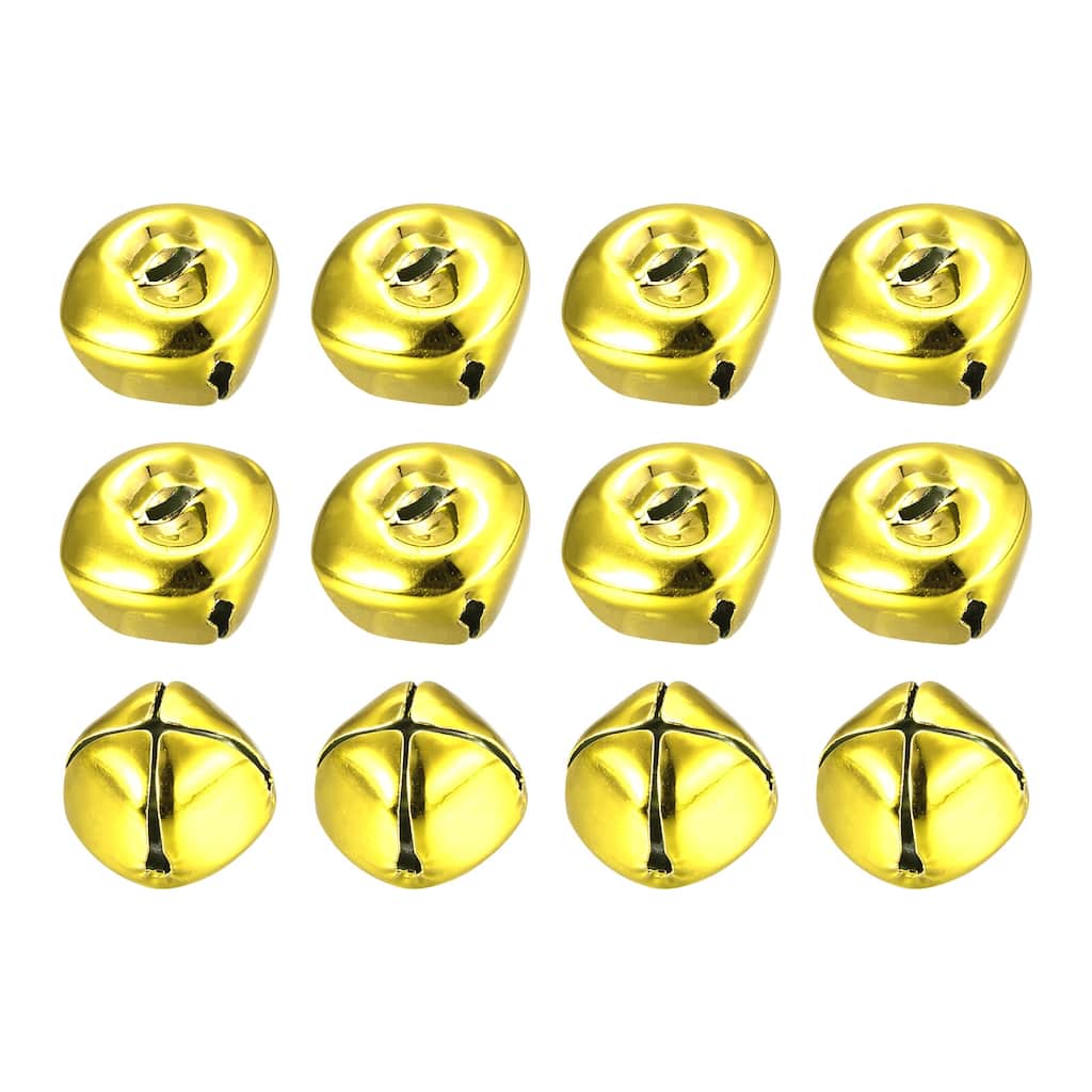 Jingle Bells, 20mm 12pcs Small Bells for Crafts DIY Christmas, Gold Tone - 20mmx20mm
