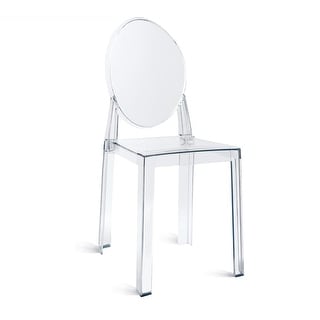 Larger Size Modern Transparent Dining Living Room Ghost Side Dining Room Chair Accent Lounge No Arms Armless Seat