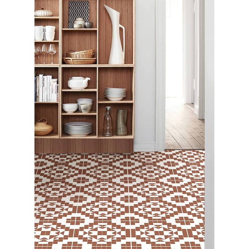 FloorPops Terracotta Matias Peel & Stick Floor Tiles