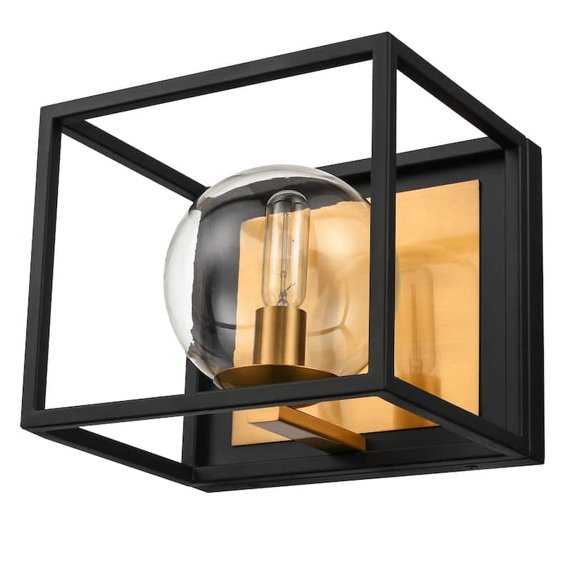 Light Society Vinn 1-Light Vanity Light - Black/Brushed Brass