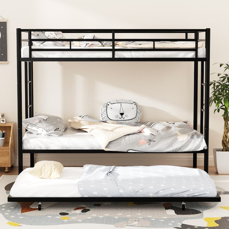 Standard Metal Bunk Bed - Bed Frame for Kids, Teens & Guest Rooms