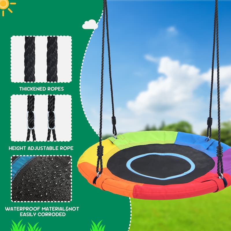 9.5' Heavy Duty Tall Swing Sets for Backyard for Kids and Adults