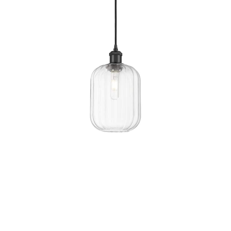 Innovations Lighting 516-1P-12-7 Preston Pendant Preston 7" Wide Mini - Matte Black / Clear