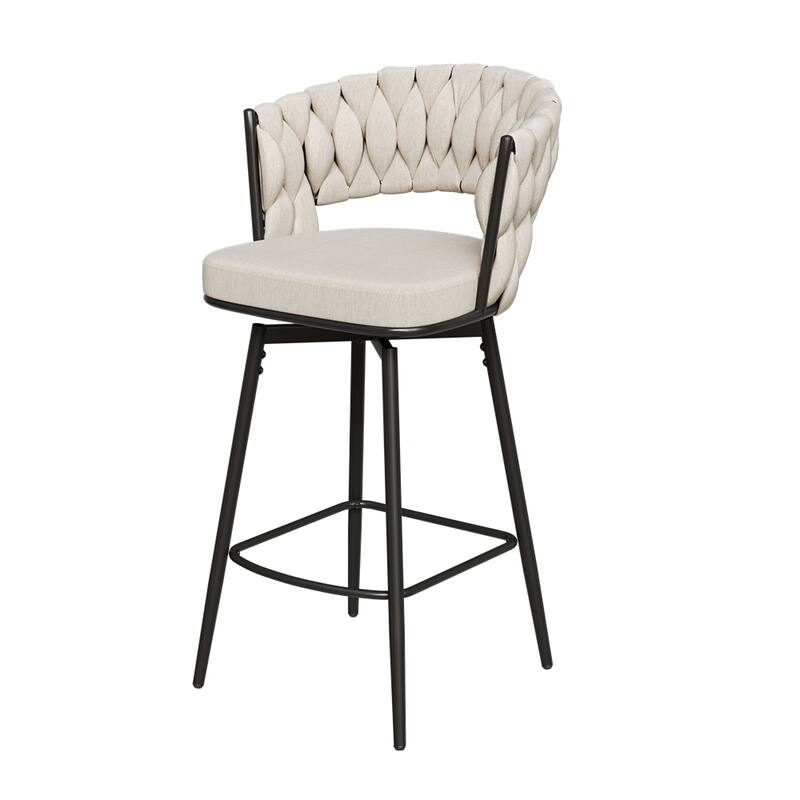 360°Swivel Bar Chairs set of 2,Soft Cushioned Backrest Counter Stool