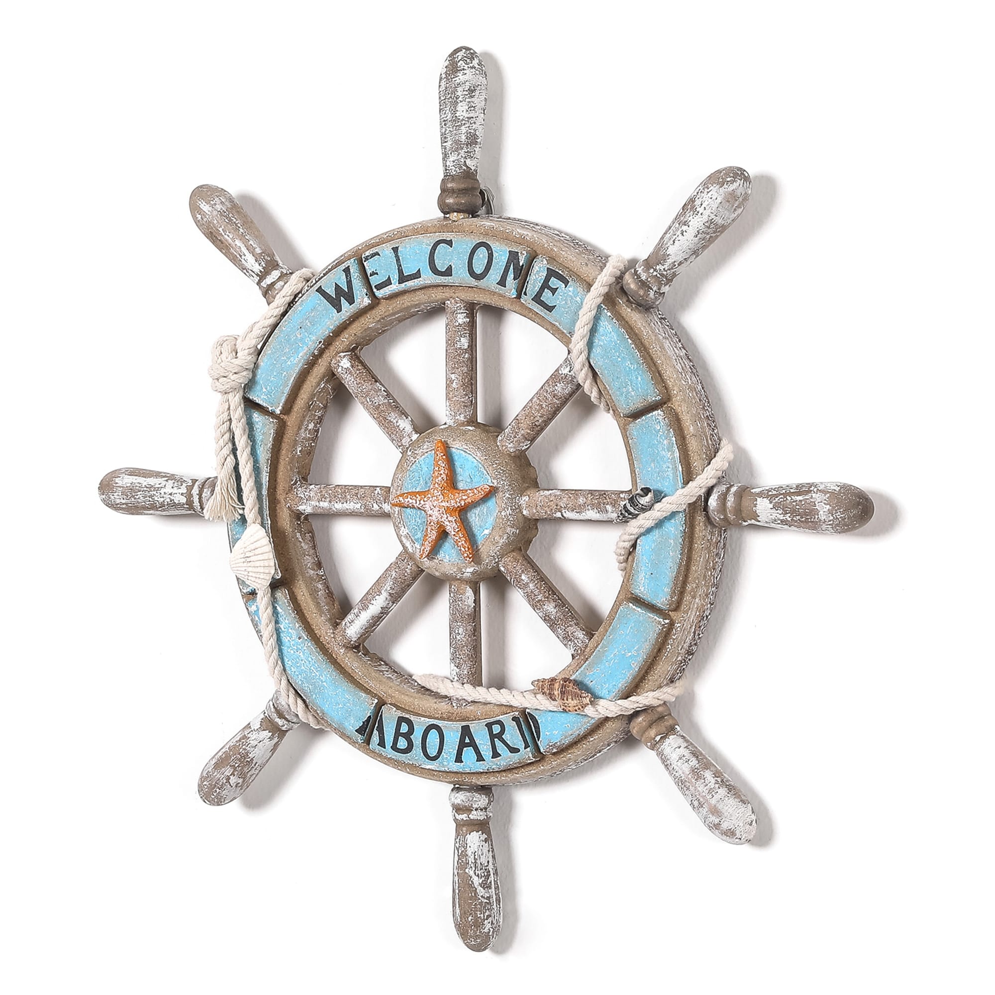 CoTa Global Baja Beach Wall Decor Anchor and Ship Wheel Set