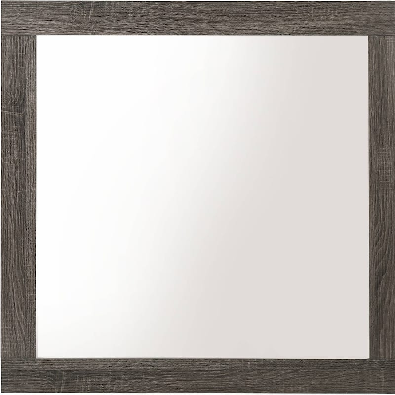 HomeRoots 35" Square Wood Framed Mounted Dresser Mirror - 35' X '35' X '1