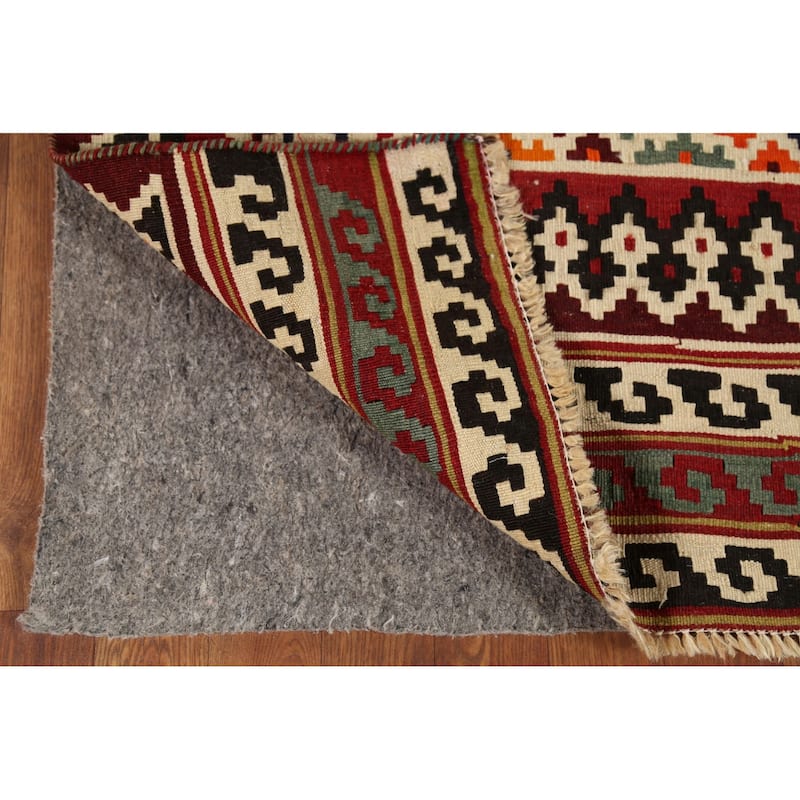Kilim Qashqai Persian Vintage Rug Hand-Knotted Wool Carpet - 5'0"x 8'5"