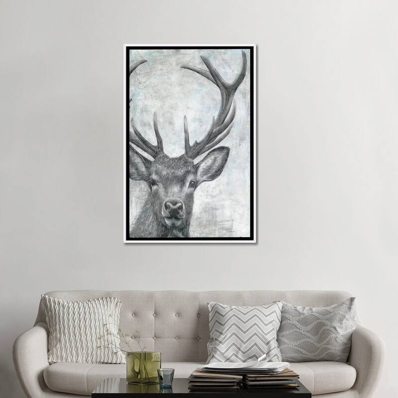 iCanvas "Portrait of a Deer" by Marie Elaine Cusson Framed Canvas Print
