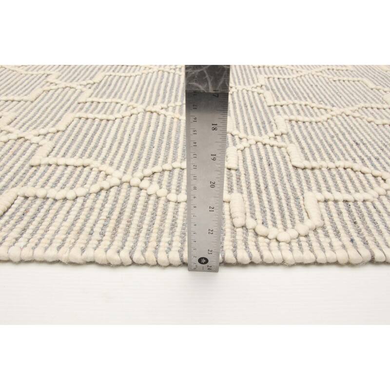ECARPETGALLERY Braid weave Sienna Grey Wool Rug - 5'0 x 7'11