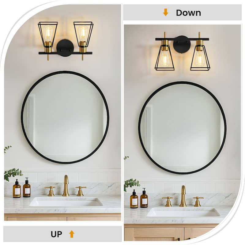 2&3 - Light Dimmable Modern Bathroom Vanity Light with Metal Frame