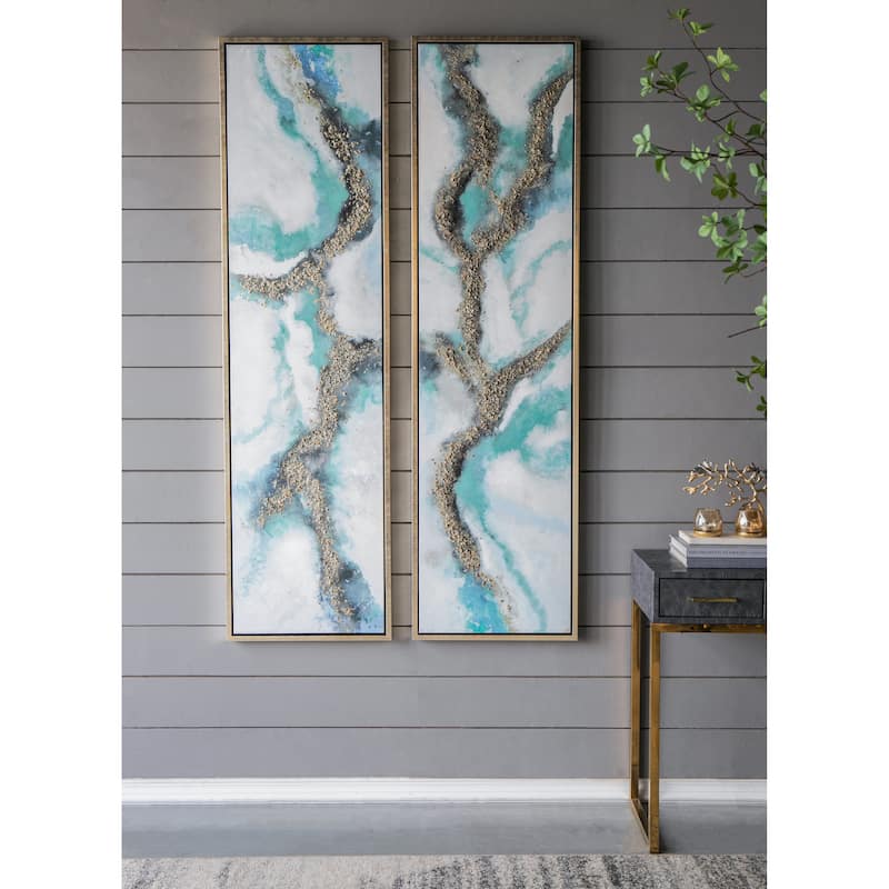 Modern Abstract Oil Painting Wall Decor with Hand Drawn Pattern, for Birthday and Housewarming Party - Multi