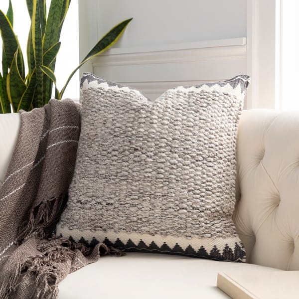 The Curated Nomad Taber Heathered Wool 18-inch Throw Pillow with Down or  Poly Fill - On Sale - Bed Bath & Beyond - 29298226
