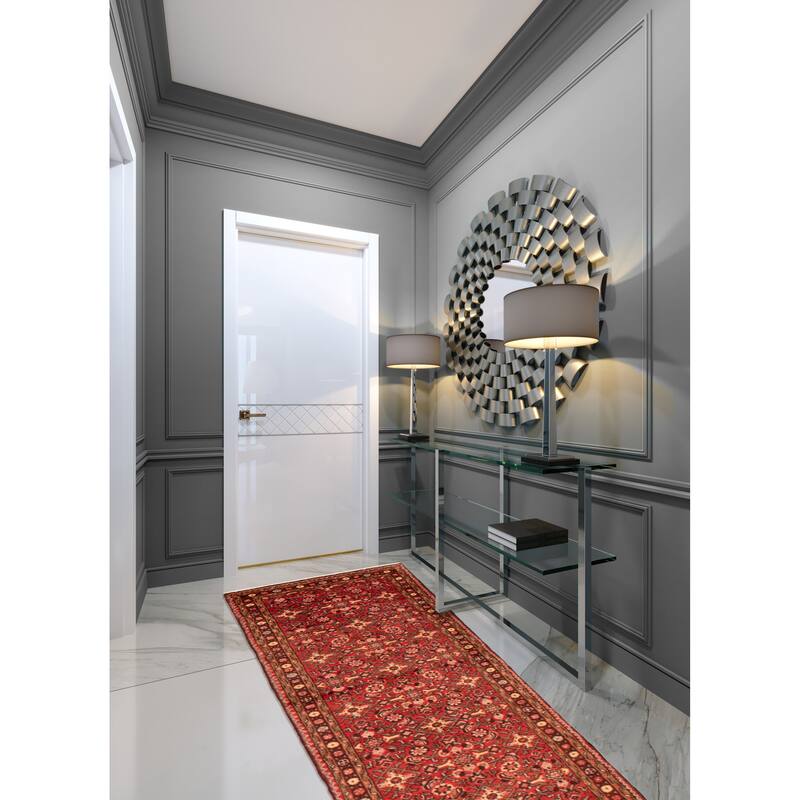 ECARPETGALLERY Hand-knotted Andelz Red Wool Rug - 2'9 x 9'6