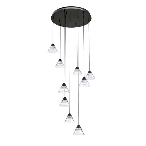 GEO 9-Light Clear Acrylic LED Pendant Pan Ceiling Light