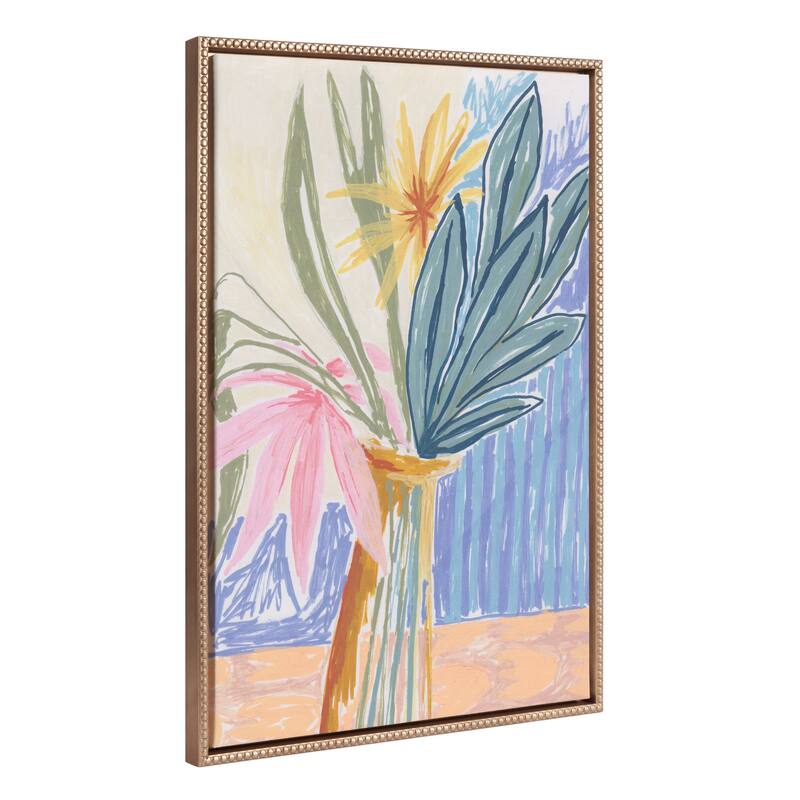 Kate and Laurel Sylvie Beaded Bouquet Canvas by Kate Aurelia Holloway - 23x33