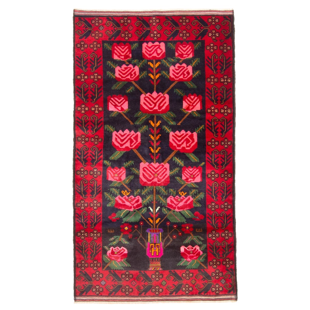 ECARPETGALLERY Hand-knotted Teimani Dark Navy Wool Rug - 3'6 x 6'6