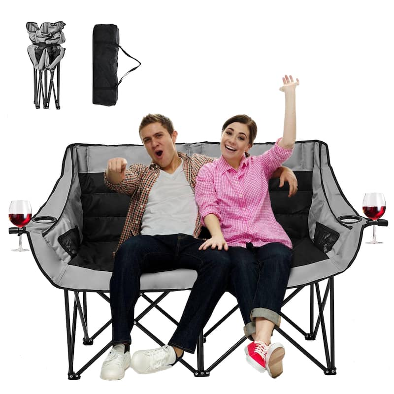 DoCred Oversized 2 Person Folding Fully Padded Camping Chair