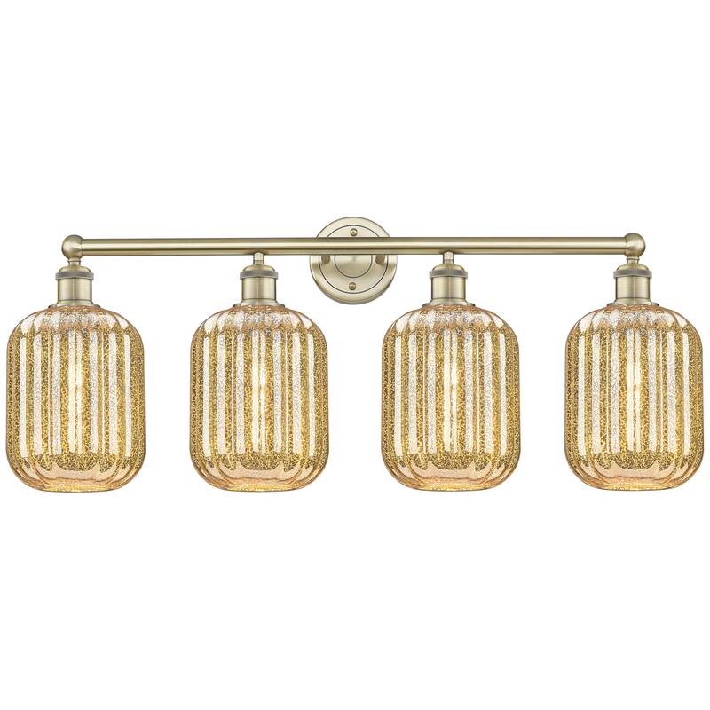 Innovations Lighting Endless Possibilities Edison - Preston - 4 Light 34" Jar Shade Bath Vanity Light - Antique Brass/Mercury