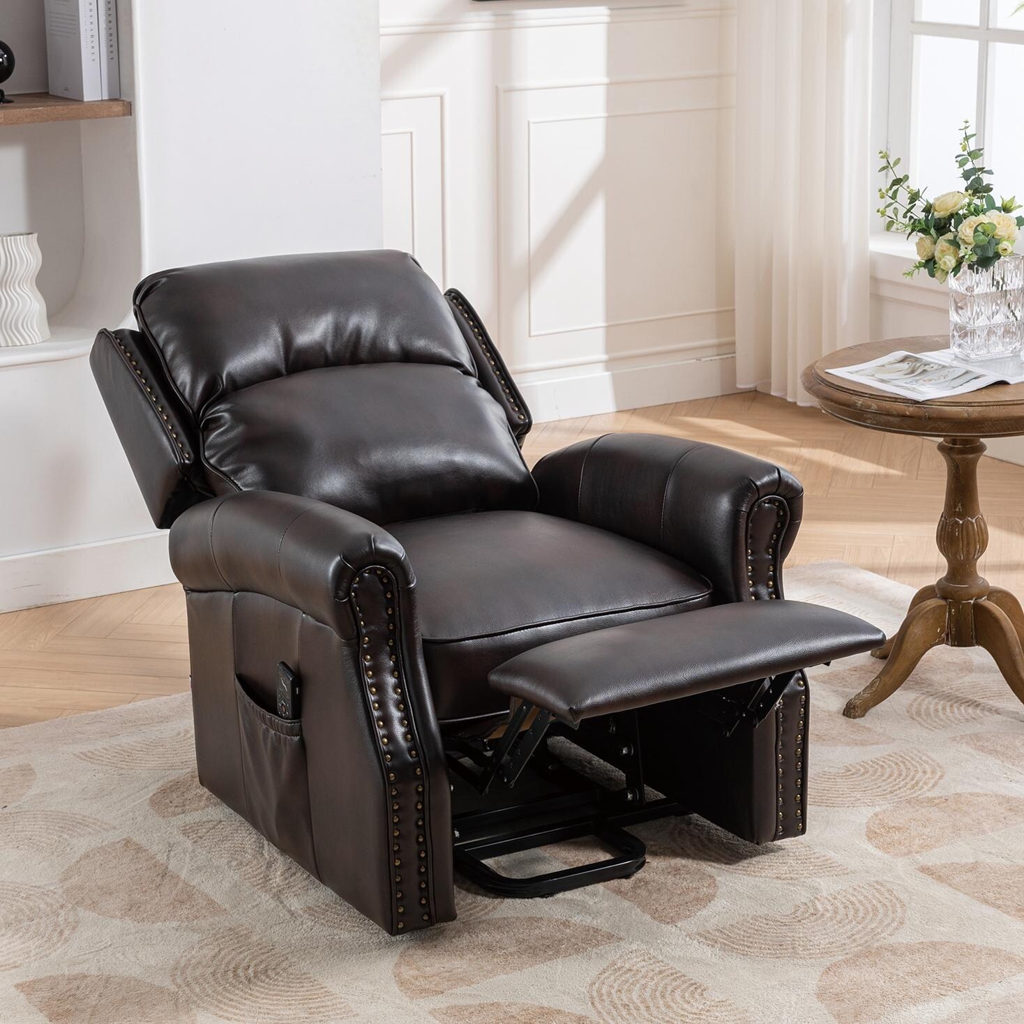Modern Lehboson Lift Recliner Chair Electric Power Lift Recliner Chair for Elderly Suitable for living room and bedroom Caramel