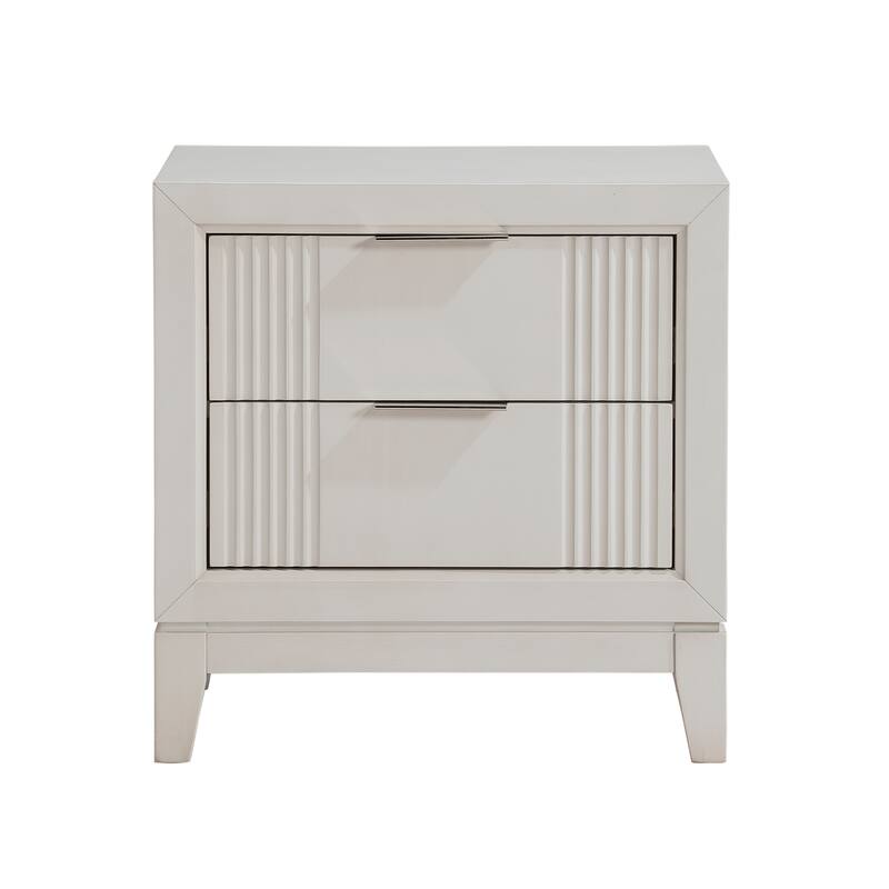 1pc Nightstand with 2x Drawers Modern Bedroom Furniture