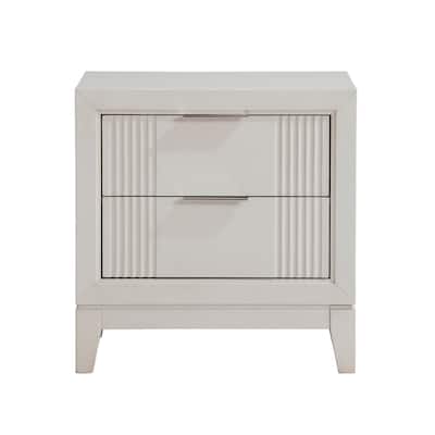1pc Nightstand with 2x Drawers Modern Bedroom Furniture