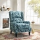 preview thumbnail 56 of 74, Olympus Upholstered Classic Manual Wingback Recliner with Spindle Legs by HULALA HOME BLUE
