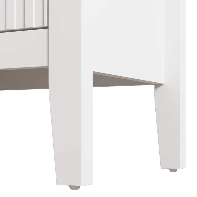 Fluted Nightstand with 2 Drawers, Set of 2