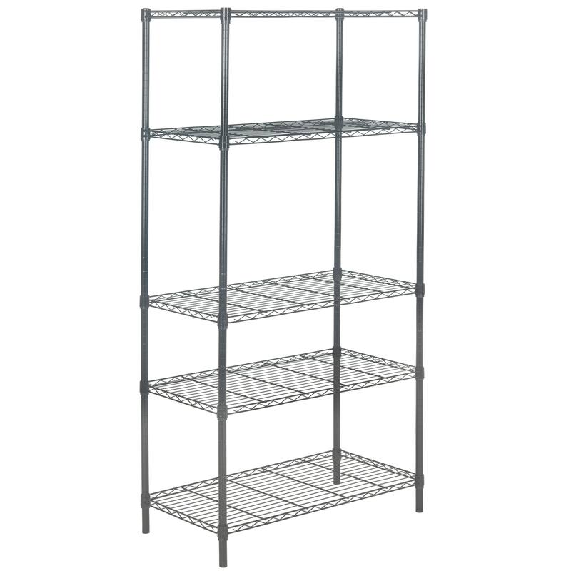 SAFAVIEH Storage Cherri 5-Tier Chrome Wire Adjustable Rack - 35.4" x 17.7" x 70.9" - 35Wx18Dx71H