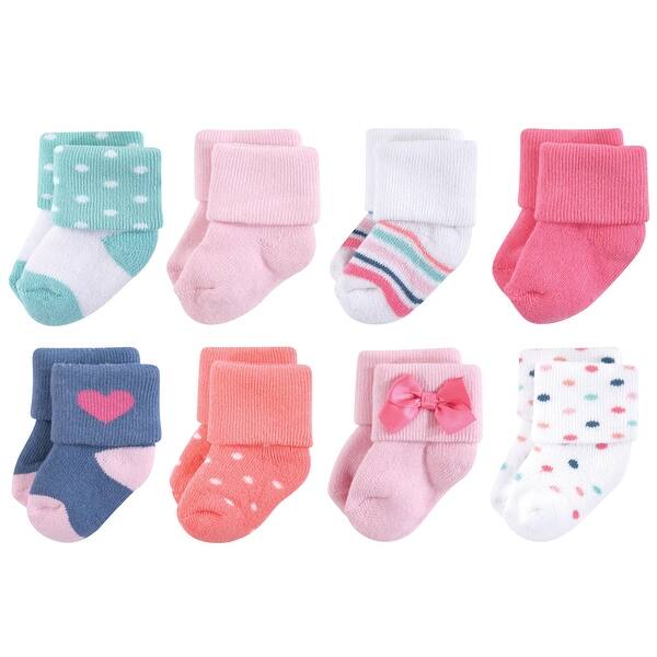slide 1 of 1, Little Treasure Baby Girl Newborn Socks, Confetti 0-6 Months - Confetti 8-Pack