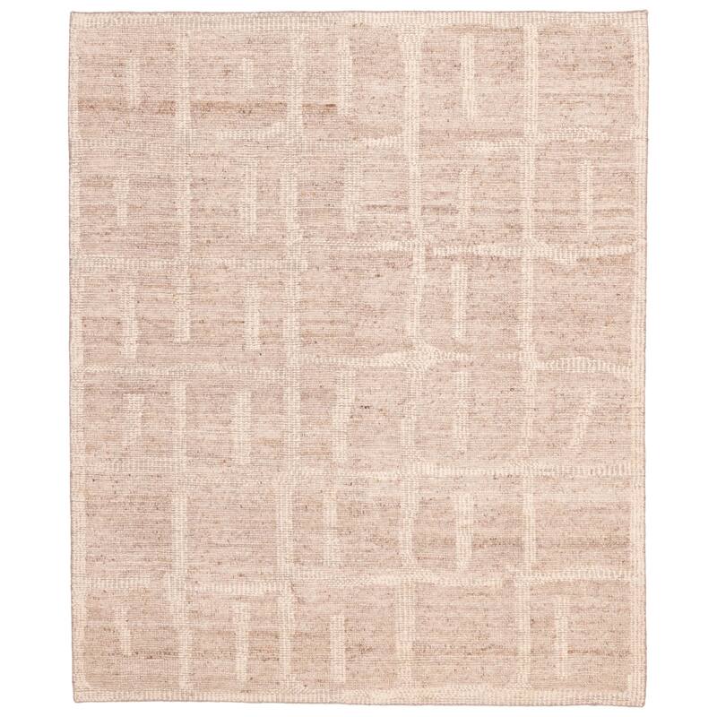 ECARPETGALLERY Hand-knotted Looma Taupe Wool Rug - 7'8 x 9'8