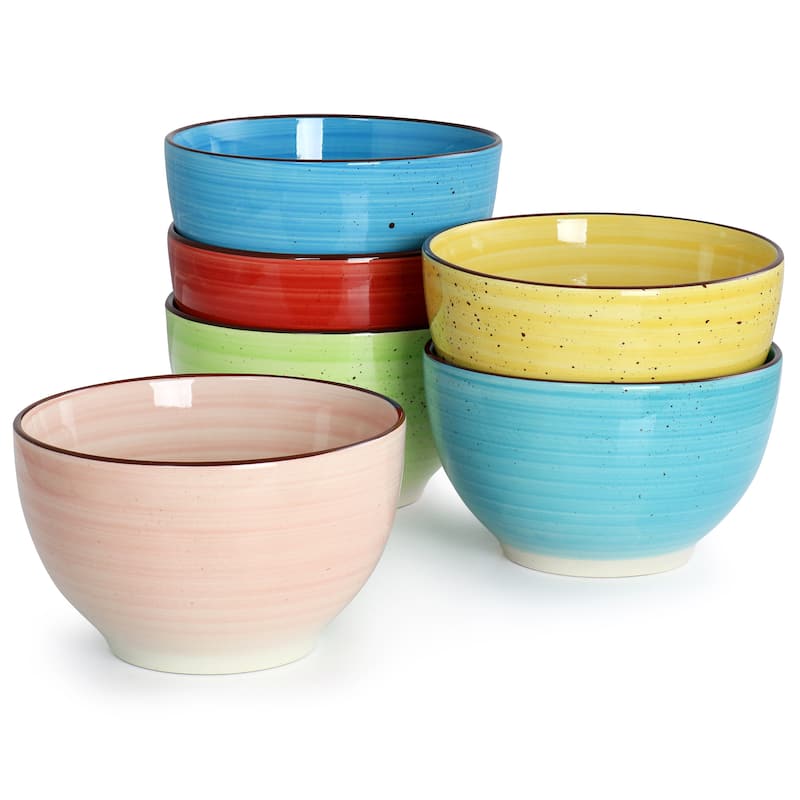 Elama Sebastian 18 Piece Double Bowl Stoneware Dinnerware Set