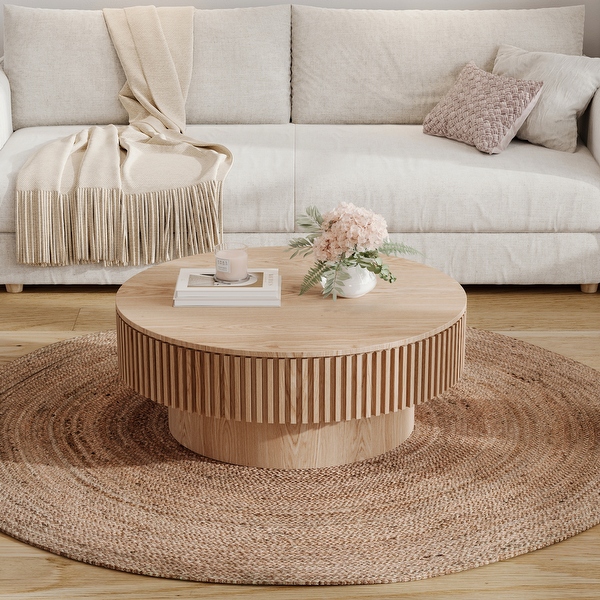 Wooden round tea table discount